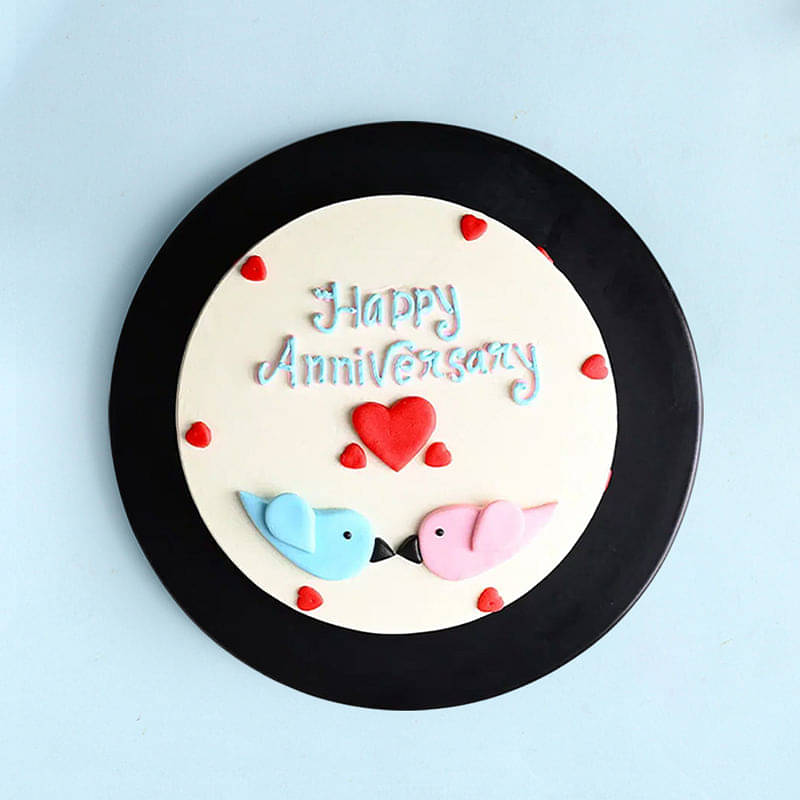 Top View: Anniversary Cake for the Love Birds