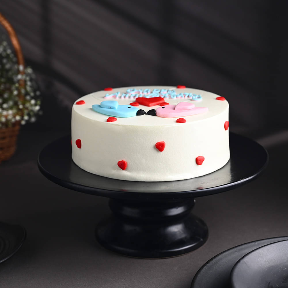 Top View: Anniversary Cake for the Love Birds
