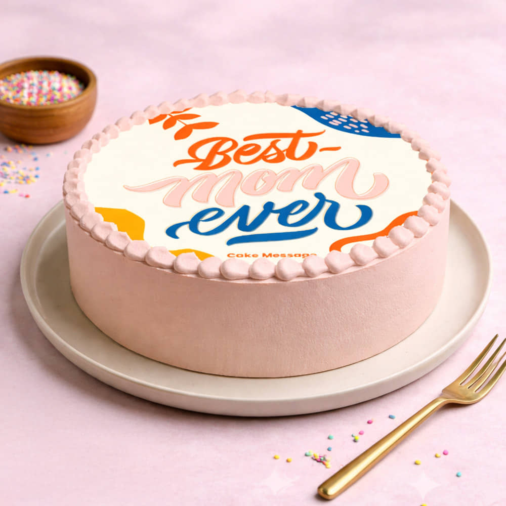 Front View: Best Mom Mother's Day Photo Cake