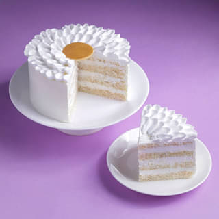 Sliced View of Sweet Petals Vanilla Cake