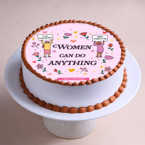 Sweet Power Womens Day Photo Cake