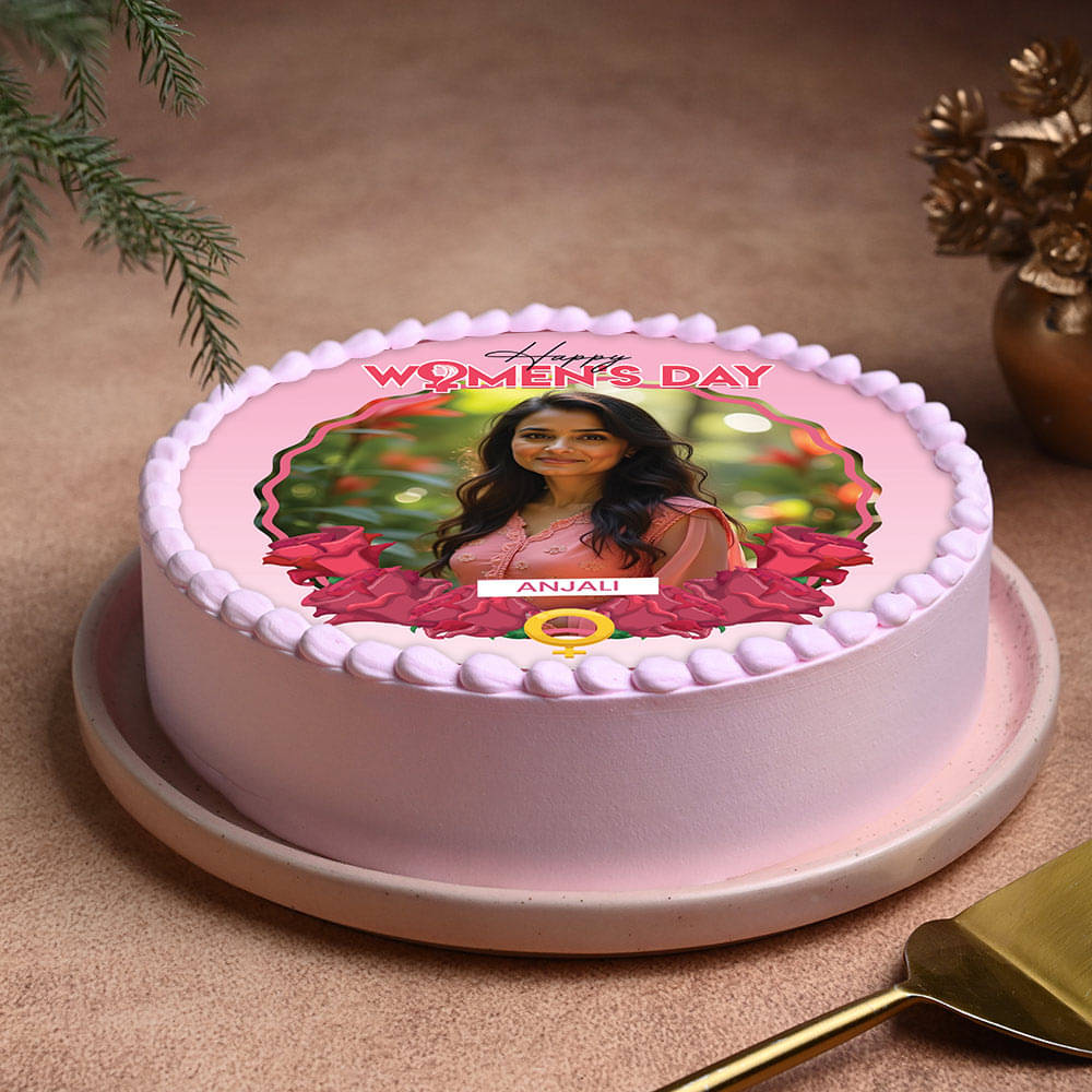 Sweet Power Womens Day Photo Cake