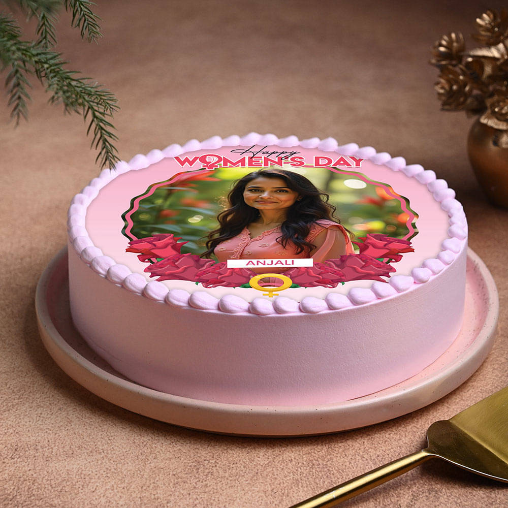 Sweet Power Womens Day Photo Cake