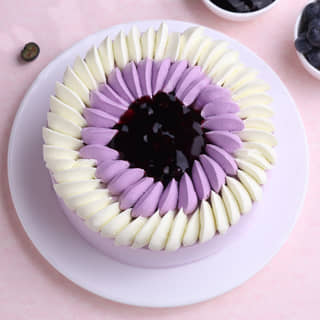 Top View of Swirl Glazed Blueberry Cake Top View of Swirl Glazed Blueberry Cake