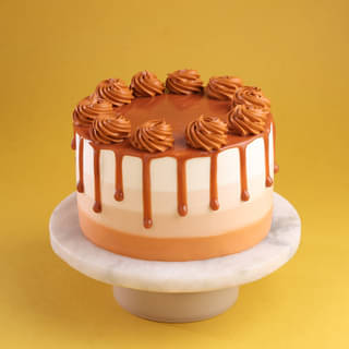 Swirly Butterscotch Drip Cake