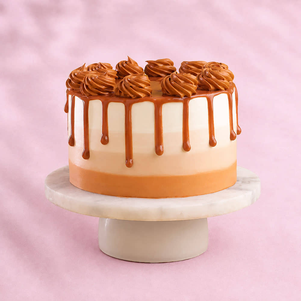Swirly Butterscotch Drip Cake