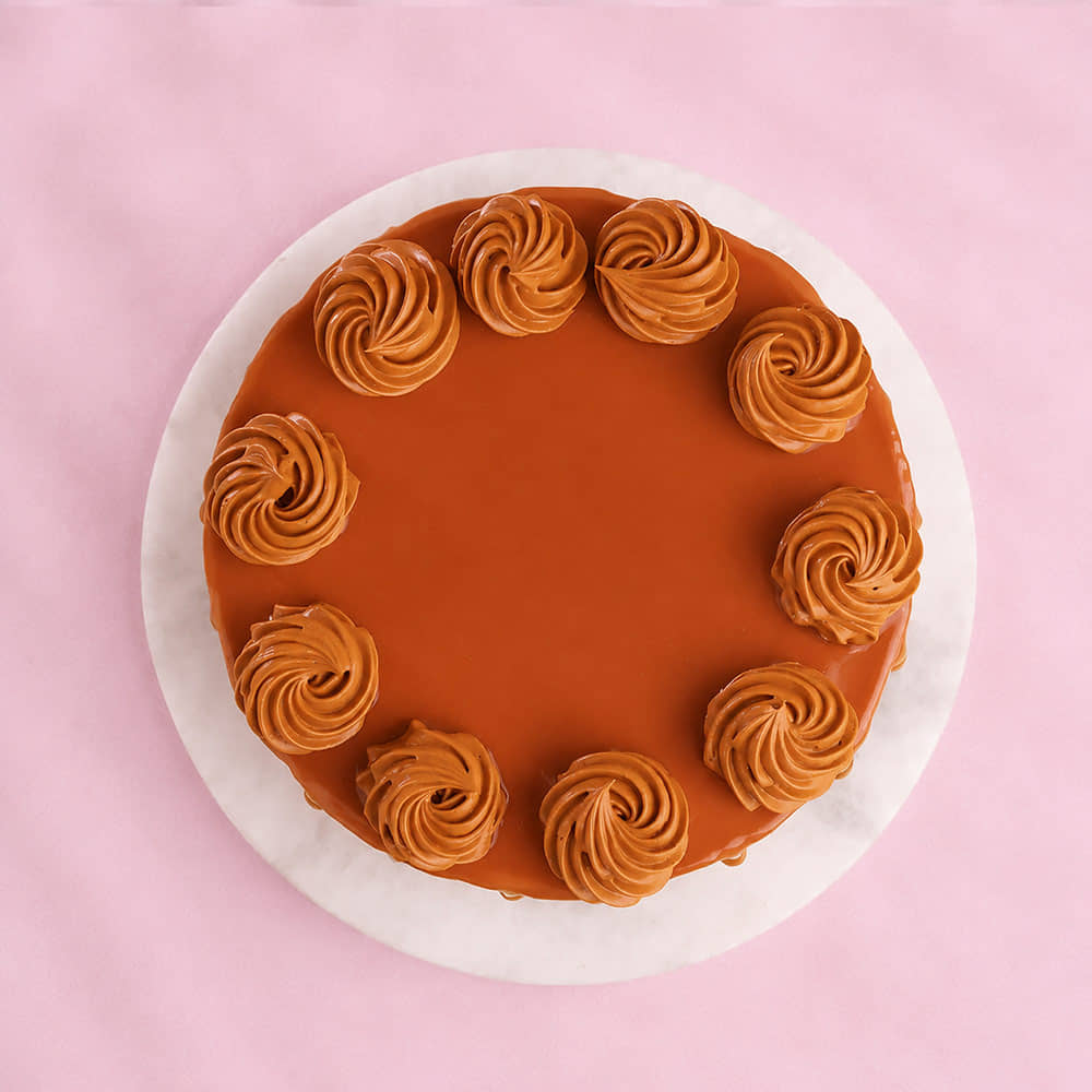 Swirly Butterscotch Drip Cake