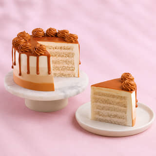 Sliced View of Swirly Butterscotch Drip Cake Sliced View of Swirly Butterscotch Drip Cake