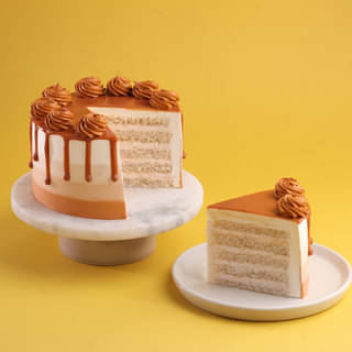 Sliced View: Swirly Butterscotch Drip Cake