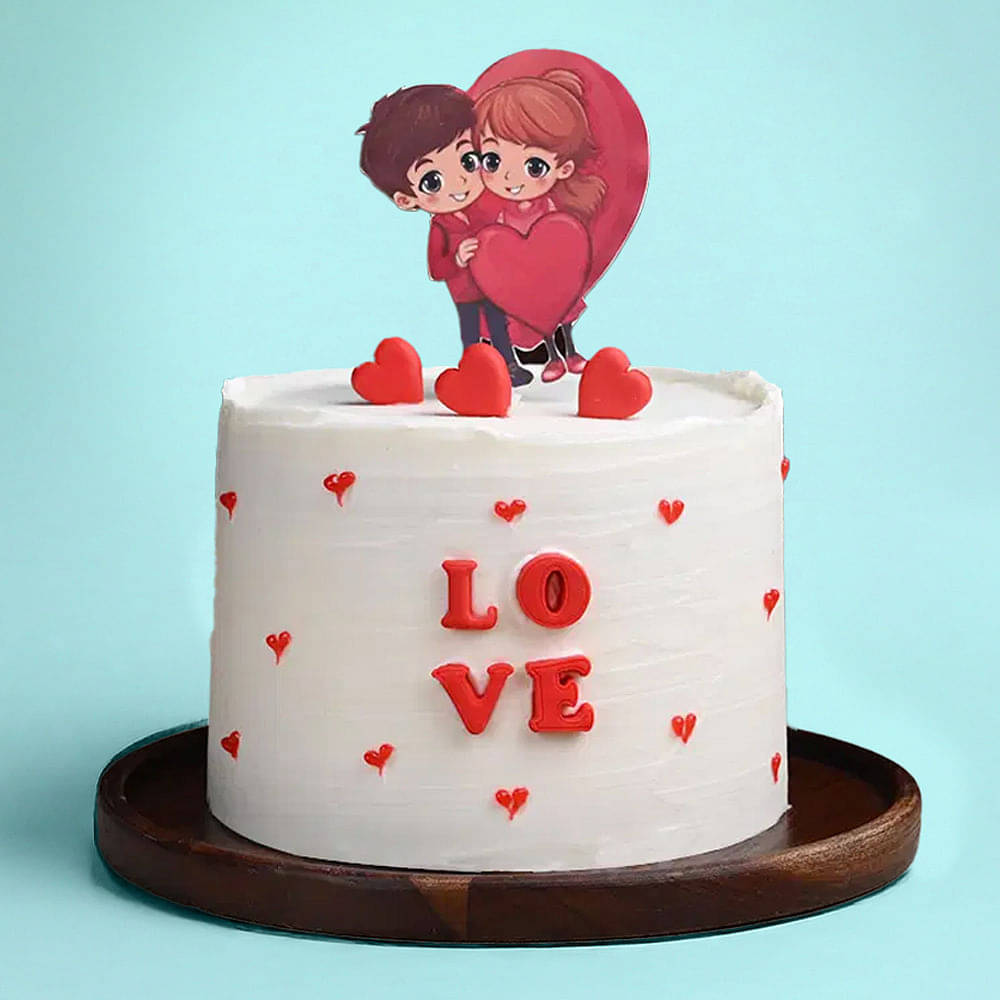 Top View: Heart-Shaped Valentine Cake – Tale of Two Hearts