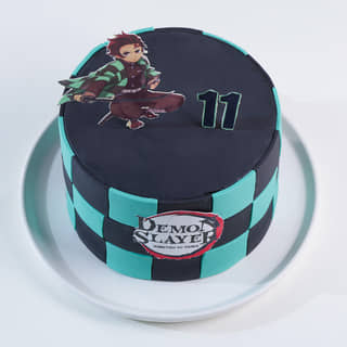 Top View of Tanjiro Demon Slayer Cake Top View of Tanjiro Demon Slayer Cake