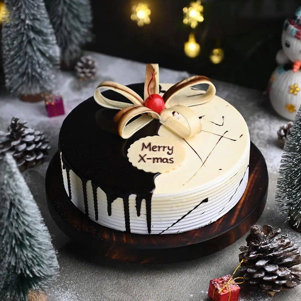 Merry Christmas Chocolate Vanilla Cake Merry Christmas Chocolate Vanilla Cake