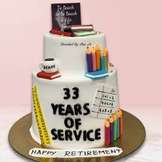 Zoom View of Teachers Retirement Theme Cake