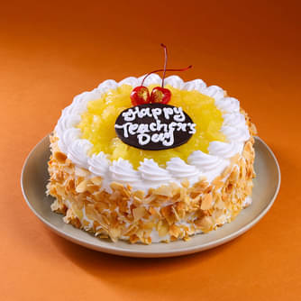 Teacher Day Pineapple Cream Cake
