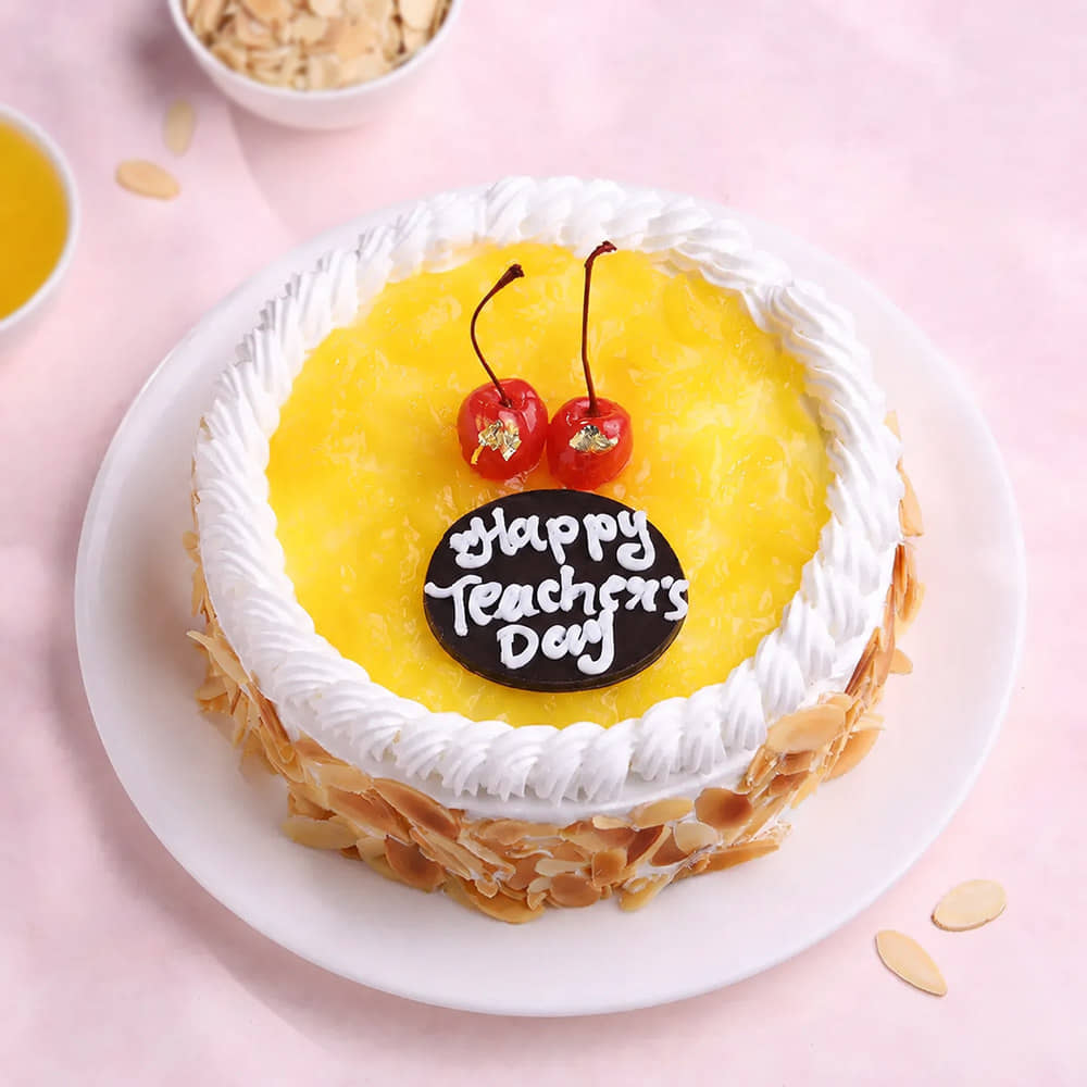 Front View of Teachers Day Pineapple Cake