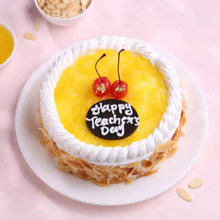 Front View of Teachers Day Pineapple Cake Front View of Teachers Day Pineapple Cake