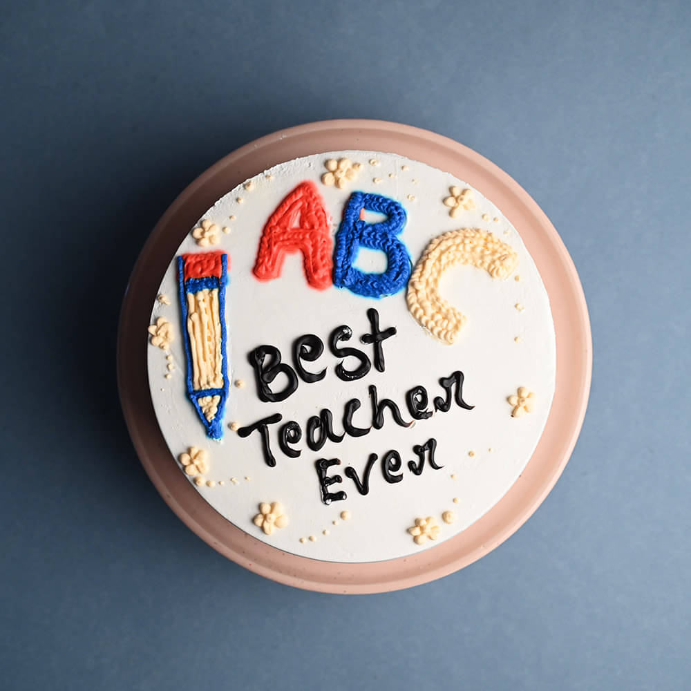 Front View of Teachers Day Pineapple Cake