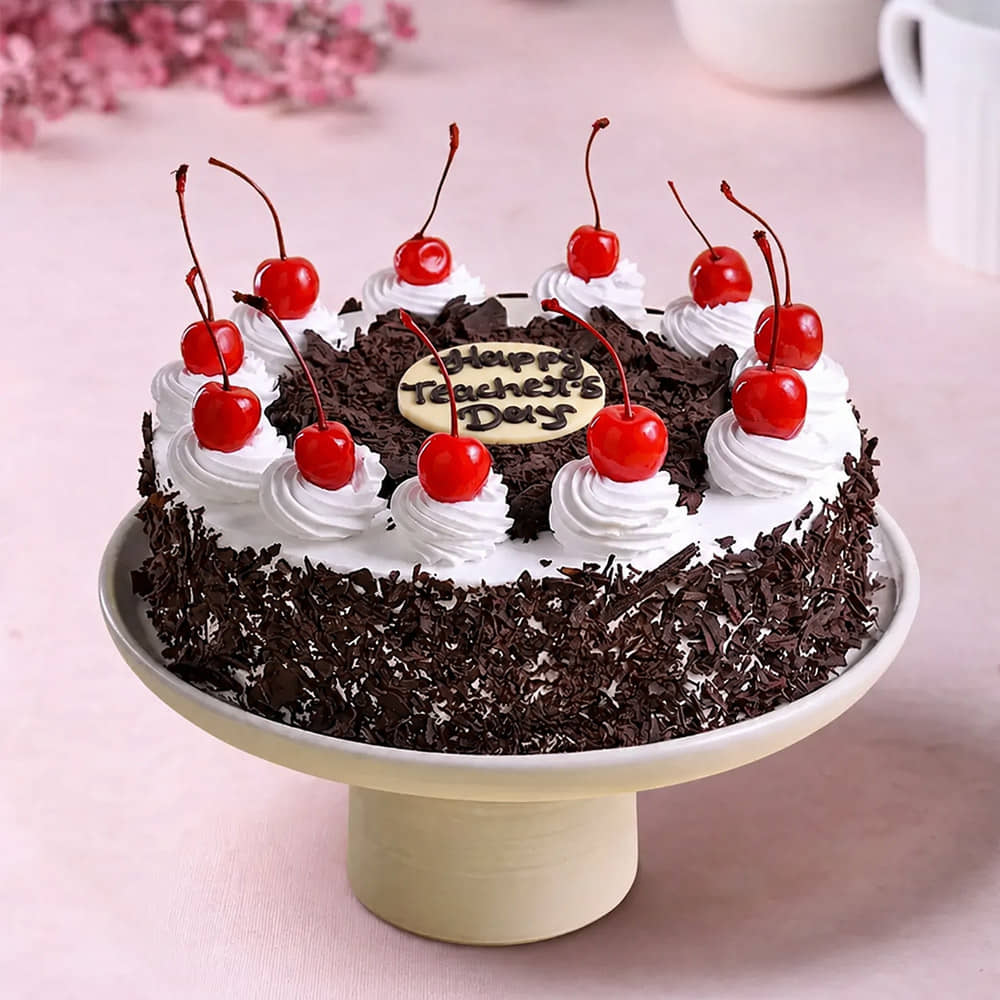 Side View of Teachers Day Blackforest Cake