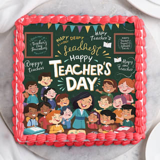 Top View of Teachers Day Cake