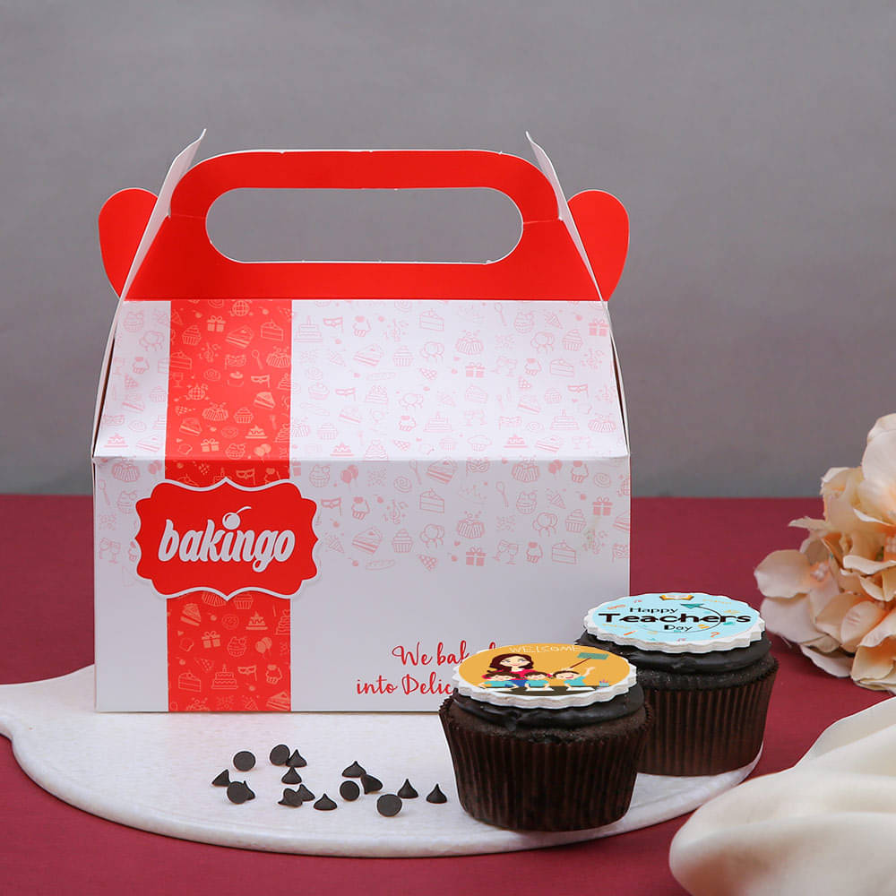 Set of Two Little Teachers Day Cup Cakes