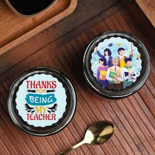Teachers Day Chocolate Photo Jar Cake Duo