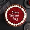 Front View of Teachers Day Red Velvet Cake