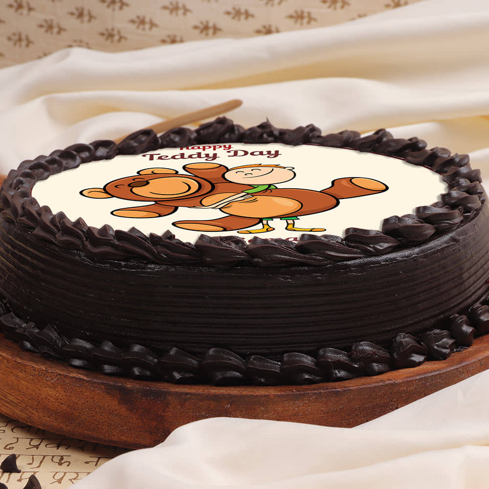 Teddy Day Poster Cake Side View of Teddy Day Poster Cake For Your Valentine