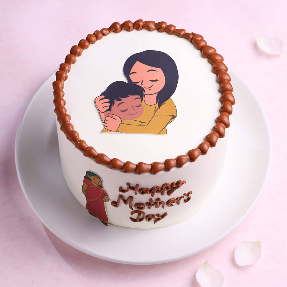 Side View of Tender Moments Cake for Mum