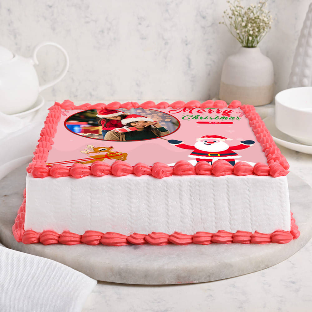 Merry Christmas Photo Cake
