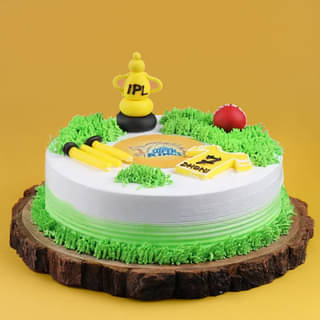 Top View of Thala For A Reason IPL Cake