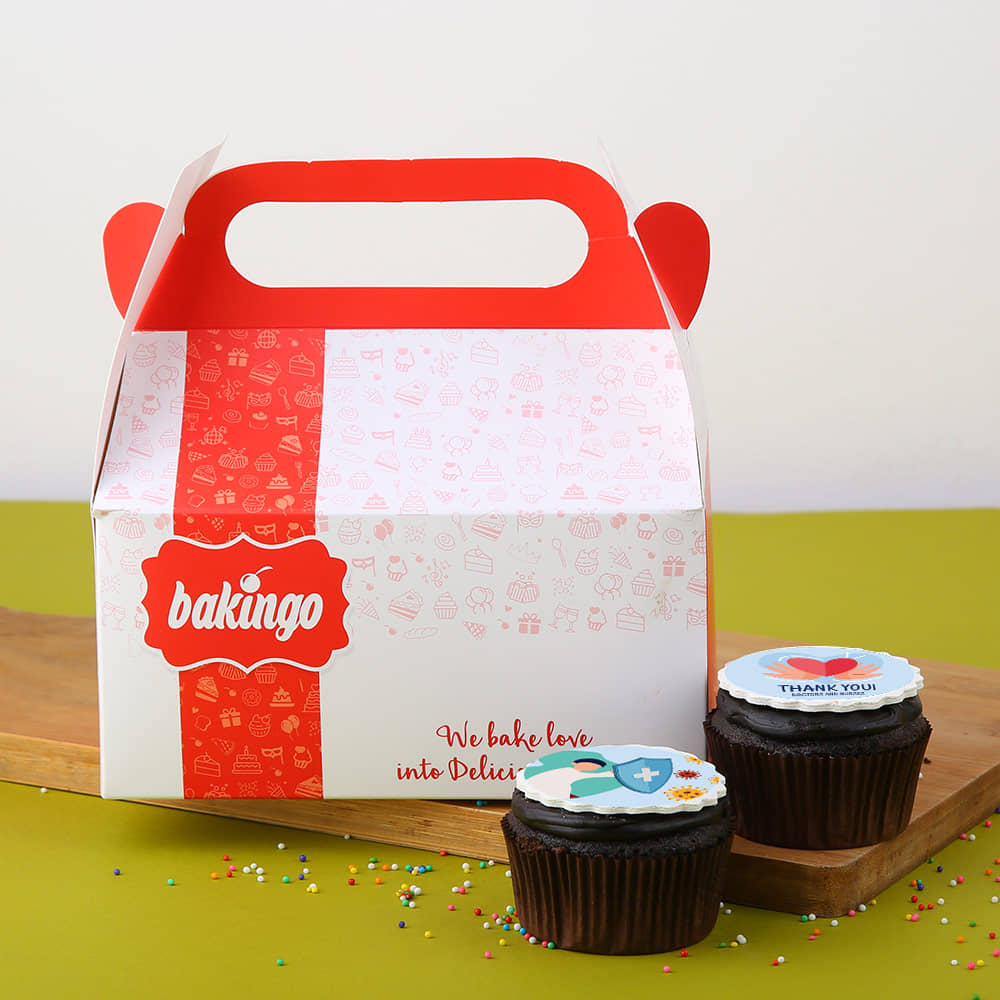 Packed View of Personalised Doctors Day Cupcakes