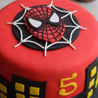 Zoomed View of Spiderman Cake