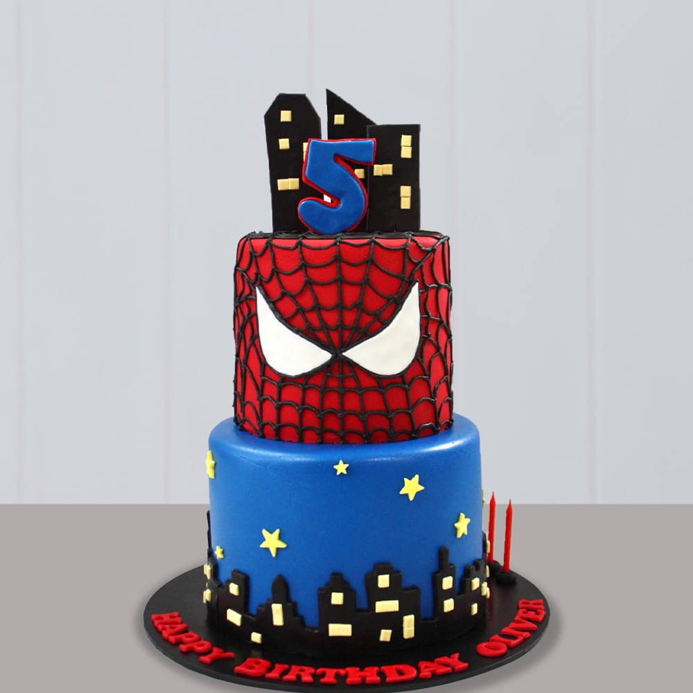 20+Spiderman Birthday Cake Ideas : Ombre Blue Cake-nextbuild.com.vn