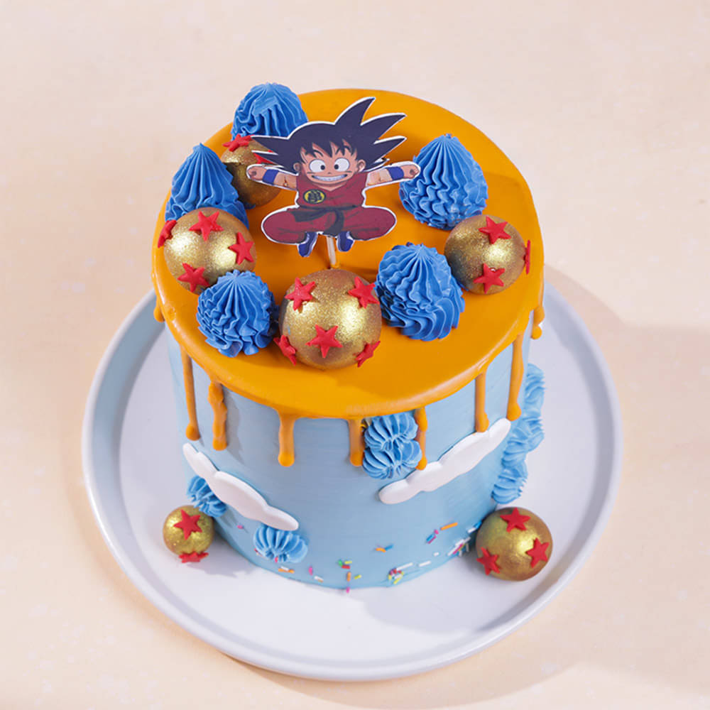 Top View of The Skybound Goku Cake