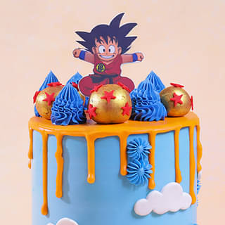 Zoomed View of The Skybound Goku Cake Zoomed View of The Skybound Goku Cake