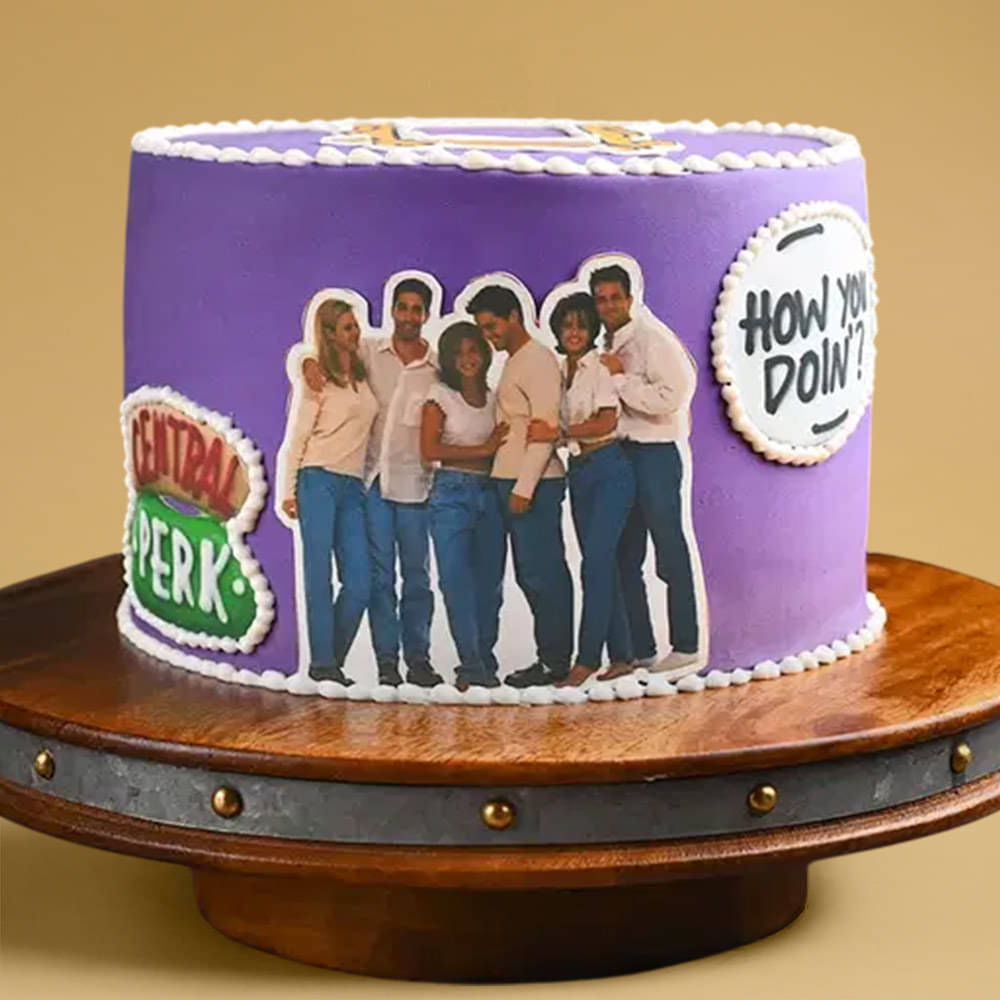 Zoomed-In View of FRIENDS inspired Cake