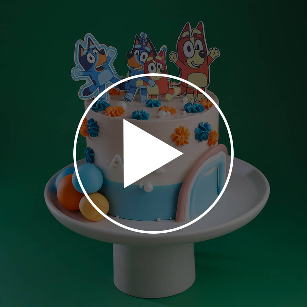 Cheerful Bluey Theme Cake