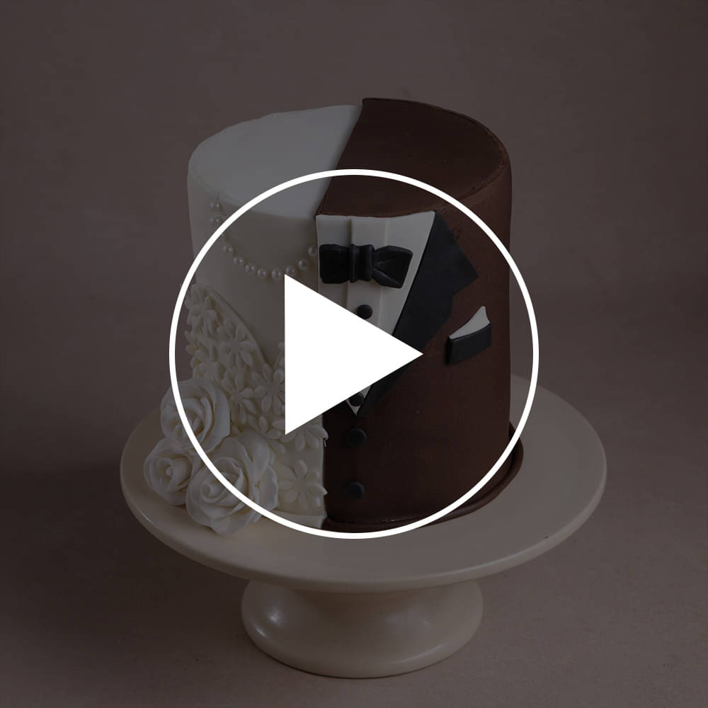 Tuxedo N Gown Anniversary Cake