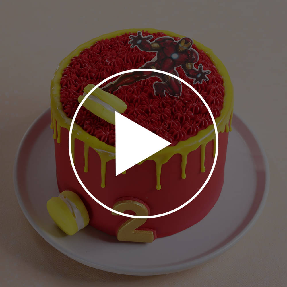 Iron Man In Action Theme Cake