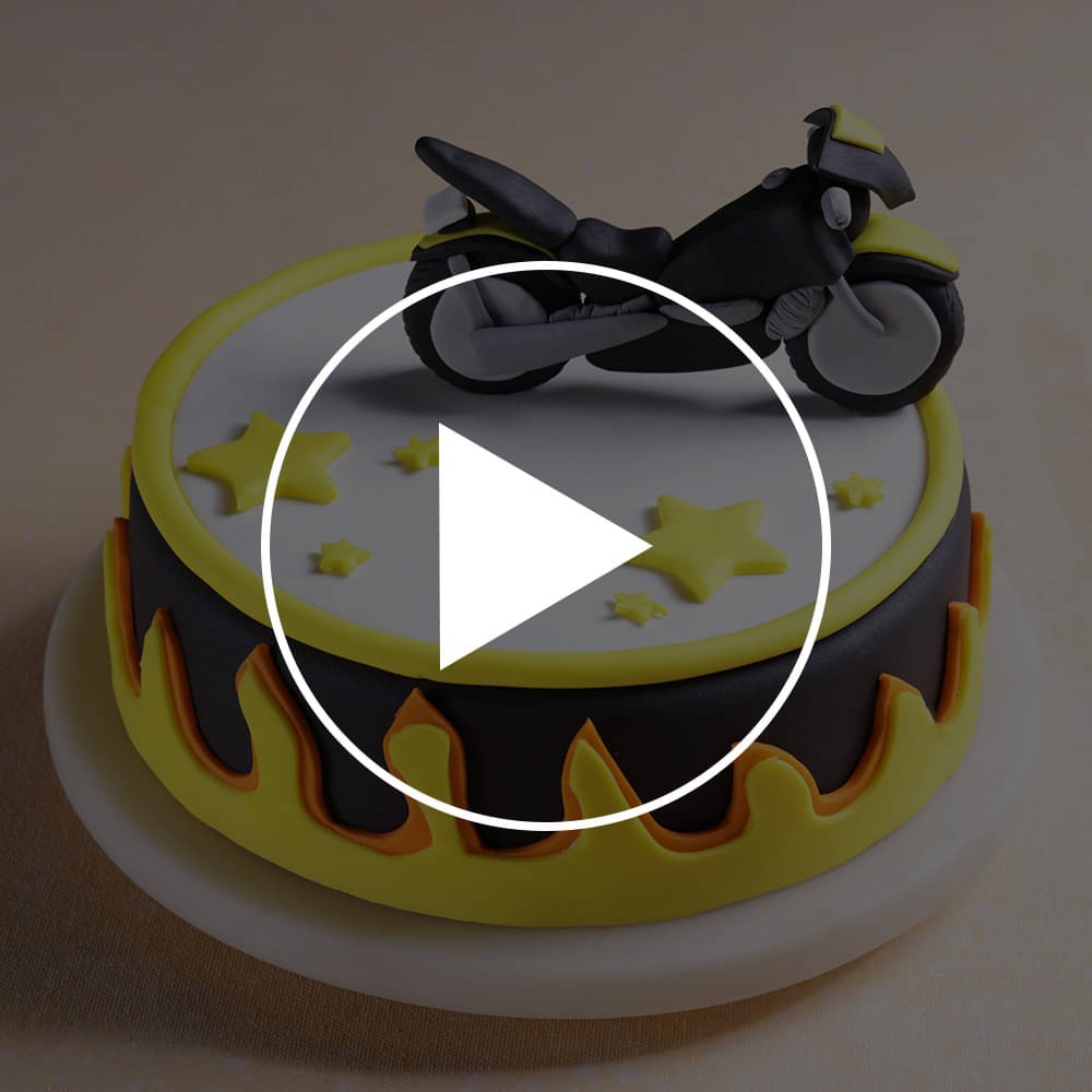 Flames N Bike Theme Cake