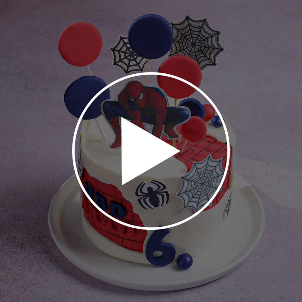 Web Slinger Spiderman Theme Cake