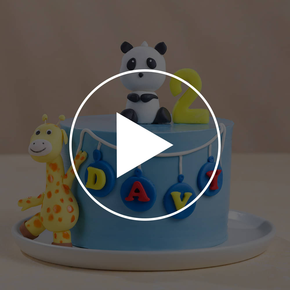 Panda N Girrafe Theme Cake