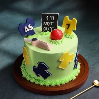 Not Out Cricket Cream Cake