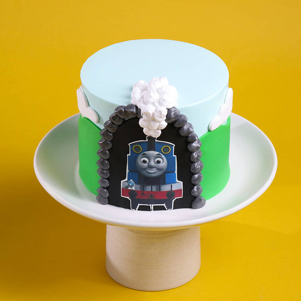 Side View of Thomas Train Joyride Cake