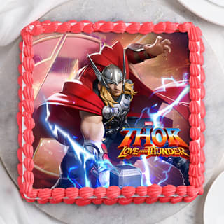 Top View of Thor Power Party Cake