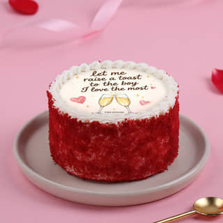 Front View of Toast To Love Bento Cake Front View of Toast To Love Bento Cake