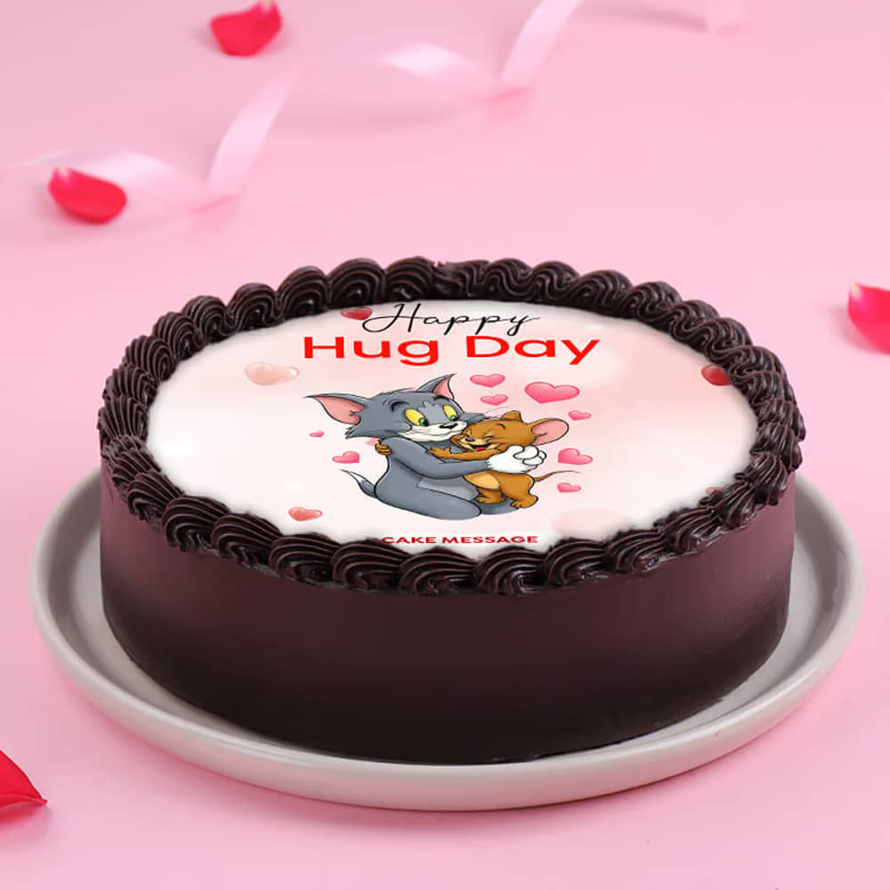 Tom N Jerry Hug Day Cake