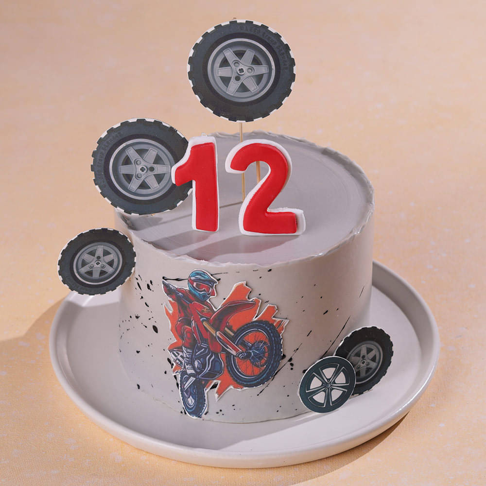 Top Racer Bike Theme Cake