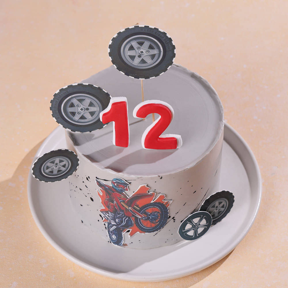 Top Racer Bike Theme Cake