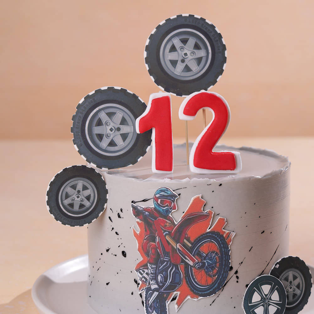 Top Racer Bike Theme Cake